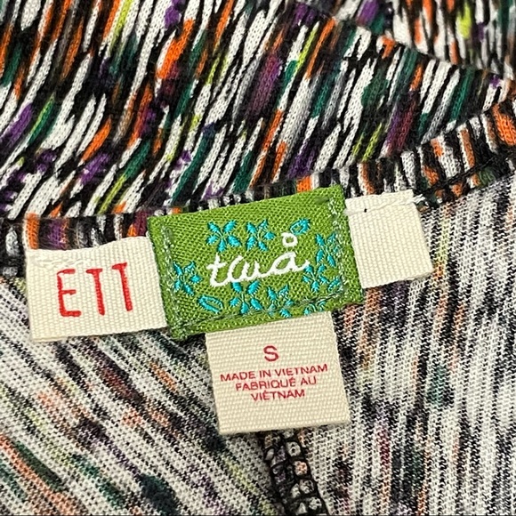 Anthro• Ett Twa Multicolor Plaited Shoulder Tee Sz S - Picture 7 of 7